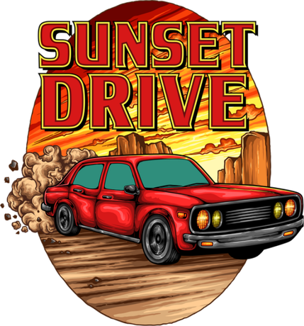 Nadruk Sunset Drive - Przód