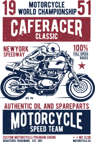 Nadruk Caferacer Classic Race - Przód