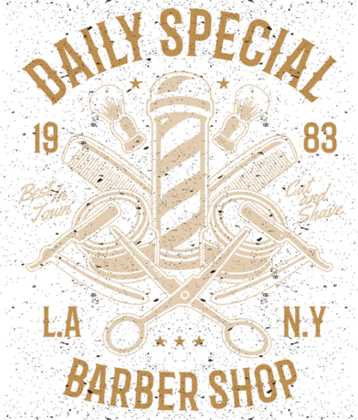 Nadruk Daily Special Barber Shop - Przód