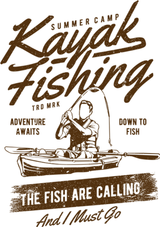Nadruk Kayak Fishing - Przód
