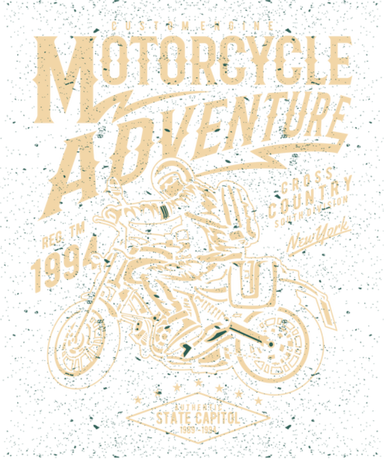 Nadruk Motorcycle Adventure - Przód