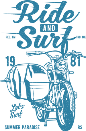 Nadruk Ride And Surf - Przód