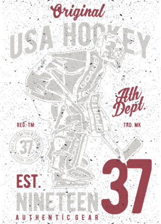 Nadruk USA Hockey - Przód