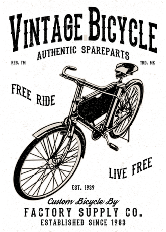 Nadruk Vintage Bicycle - Przód
