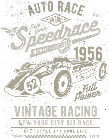 Nadruk Vintage Speedrace - Przód