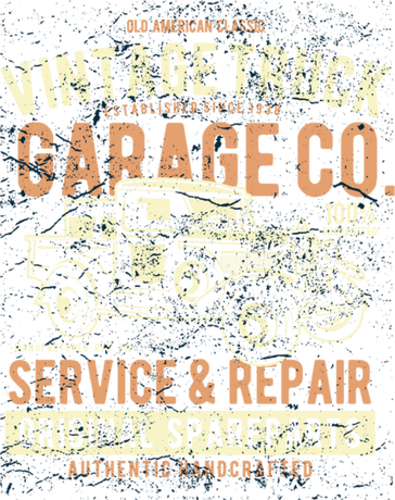 Nadruk Vintage Truck - Przód