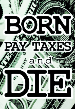Nadruk Born to pay taxes - Przód