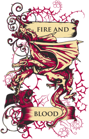 Nadruk Gra o tron - Fire and blood - Przód