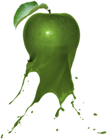 Nadruk Zielone jabłko splash - Przód