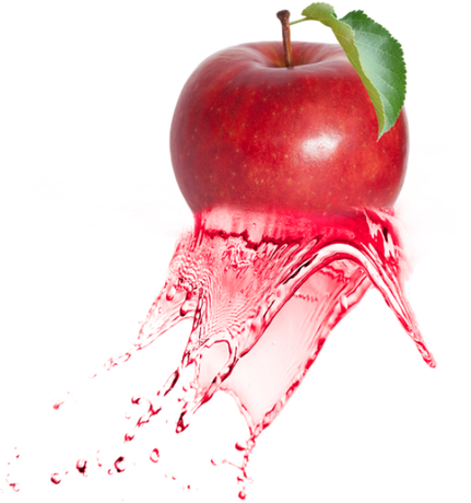 Nadruk Czerwone jabłko splash damska - Przód