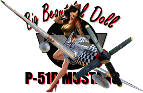 Nadruk Mustang P-51 przód nazpis - Przód