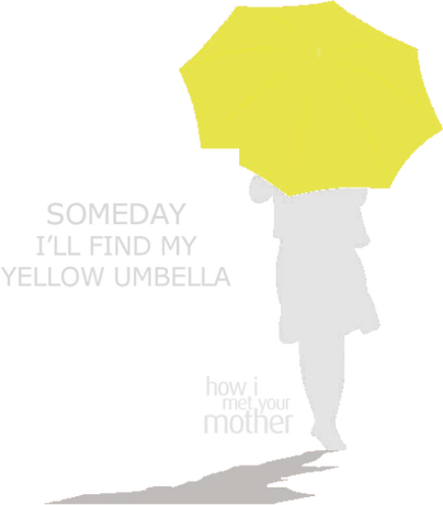 Nadruk Someday I'll Find My Yellow Umbrella - Przód