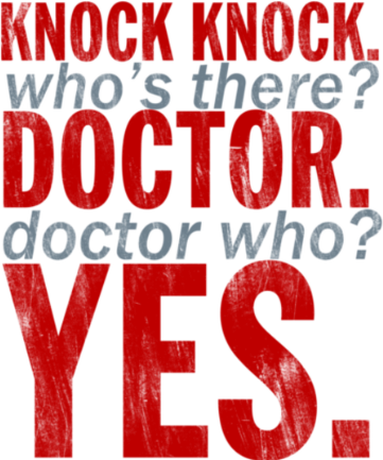 Nadruk Knock Knock Doctor Who - Przód