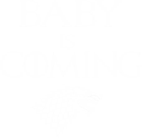 Nadruk Baby Is Coming - Przód