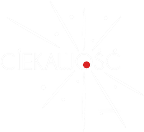 Nadruk CIEKAWOŚĆ białe logo - Przód