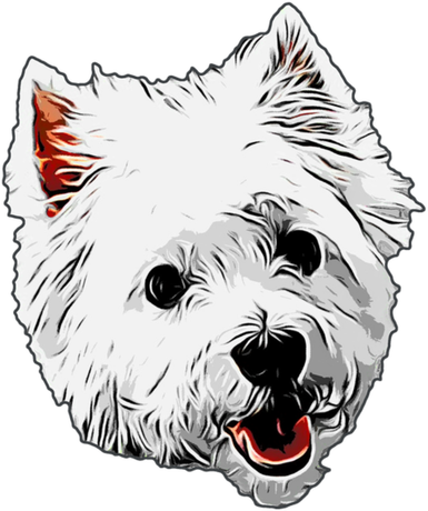 Nadruk Męska Westie West Highland White Terrier 2 - Przód