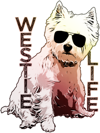 Nadruk Damska Westie Life West Highland White Terrier 9 W Kolorze - Przód