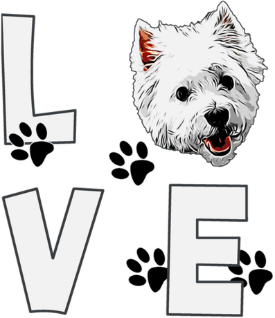 Nadruk LOVE WESTIE - Przód