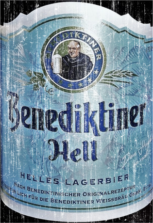 Nadruk Beer Benediktiner Hell - Przód