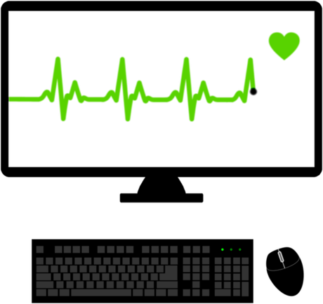 Nadruk Damska Gamer Heartbeat Geek Komputerowy - Przód