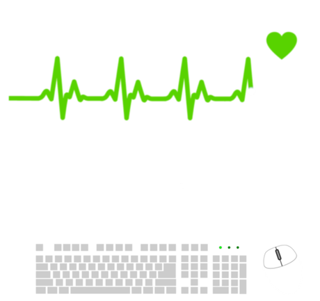 Nadruk Męska Gamer Heartbeat Geek Komputerowy - Przód