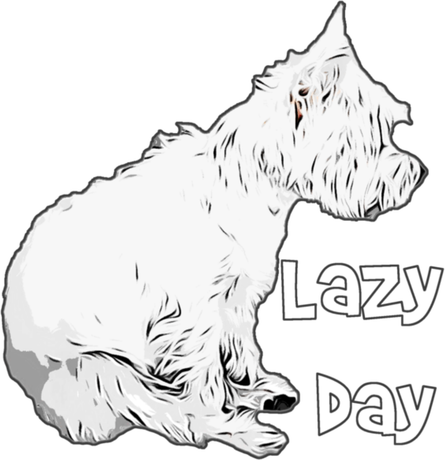Nadruk Męska Lazy Day Westie West Highland White Terrier - Przód