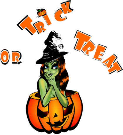 Nadruk trick or treat - Przód