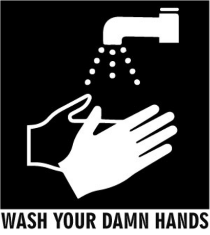 Nadruk Myj ręce - Przód