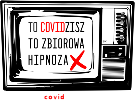 Nadruk To covidzisz to zbiorowa hipnoza - męska, czarna - Przód