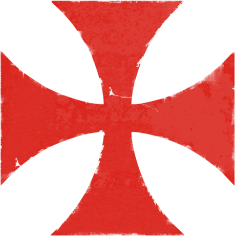 Nadruk Krzyż maltański czerwony, assassin's creed, templariusze - Przód