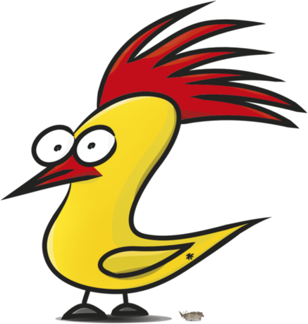 Nadruk Pesky bird (yellow) - Przód