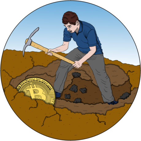 Nadruk Bitcoin Mining Kryptowaluty - Przód