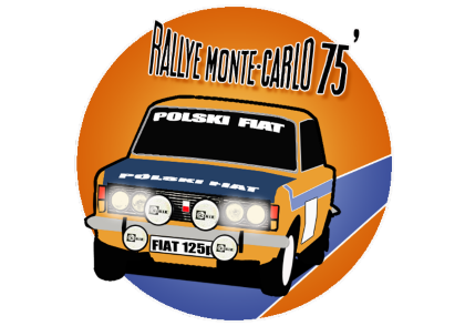 Nadruk Fiat125p rally Monte Carlo - Przód