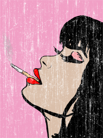 Nadruk Smoke woman - Przód