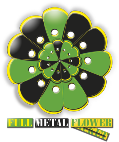 Nadruk Full metal flower (green) - Przód