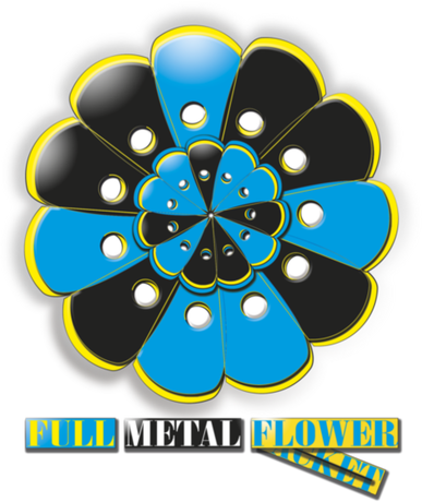 Nadruk Full metal flower (blue) - Przód