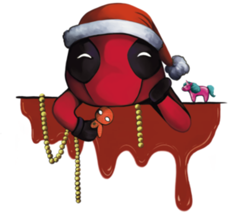 Nadruk Christmas Deadpool - Przód