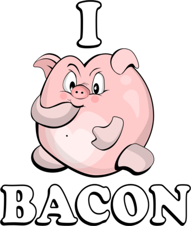 Nadruk Kopia i love bacon - Przód