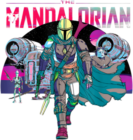 Nadruk Mandalorian Neon Poster - Przód