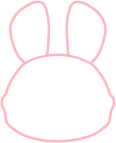 Nadruk paninka - królik kontur różowy - Przód