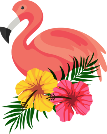 Nadruk z flamingiem - Przód