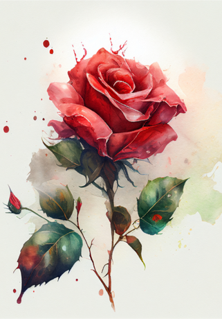 Nadruk Walentynki czerwona róża - Przód