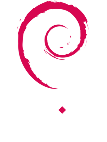 Nadruk Debian Linux Slim black - Przód