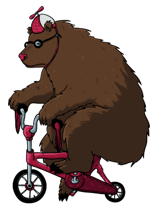 Nadruk Niedźwiedź na rowerku - Przód