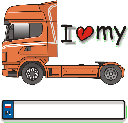 Nadruk TIR I LOVE MY TOPLINE - WPISZ IMIĘ - Przód