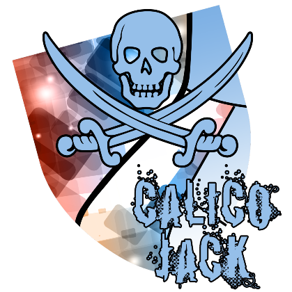 Nadruk Błękitny Pirat - Calico Jack - Przód
