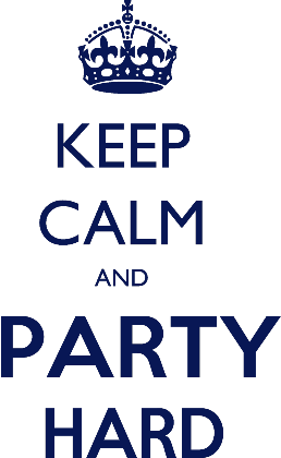 Nadruk Keep calm and Party Hard - Przód