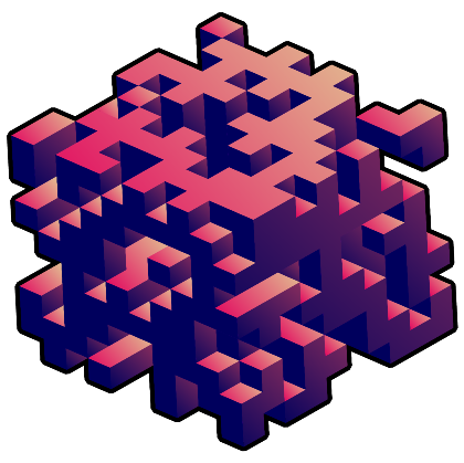 Nadruk Cube in holes - Przód