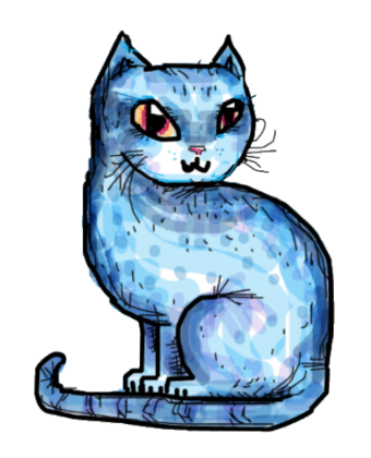 Nadruk Blue Cat - Przód
