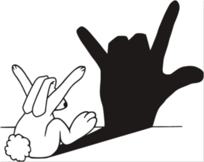 Nadruk rabbit hand shadow - Przód